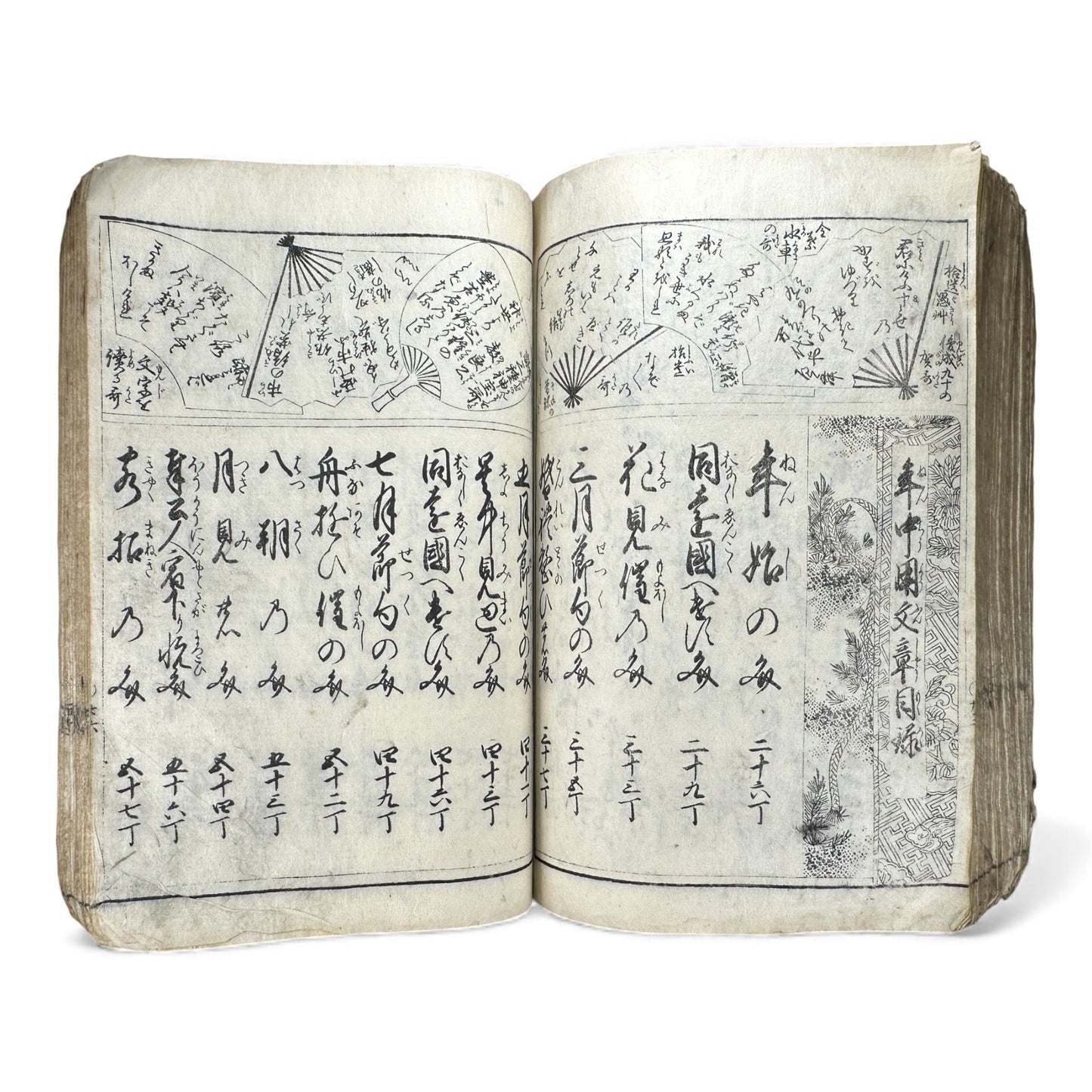 Edo Period Illustrated Waka & Seasonal Customs Book – Woodblock Printed Poetry & Scenes (Japan, c.1800–1860) - B127