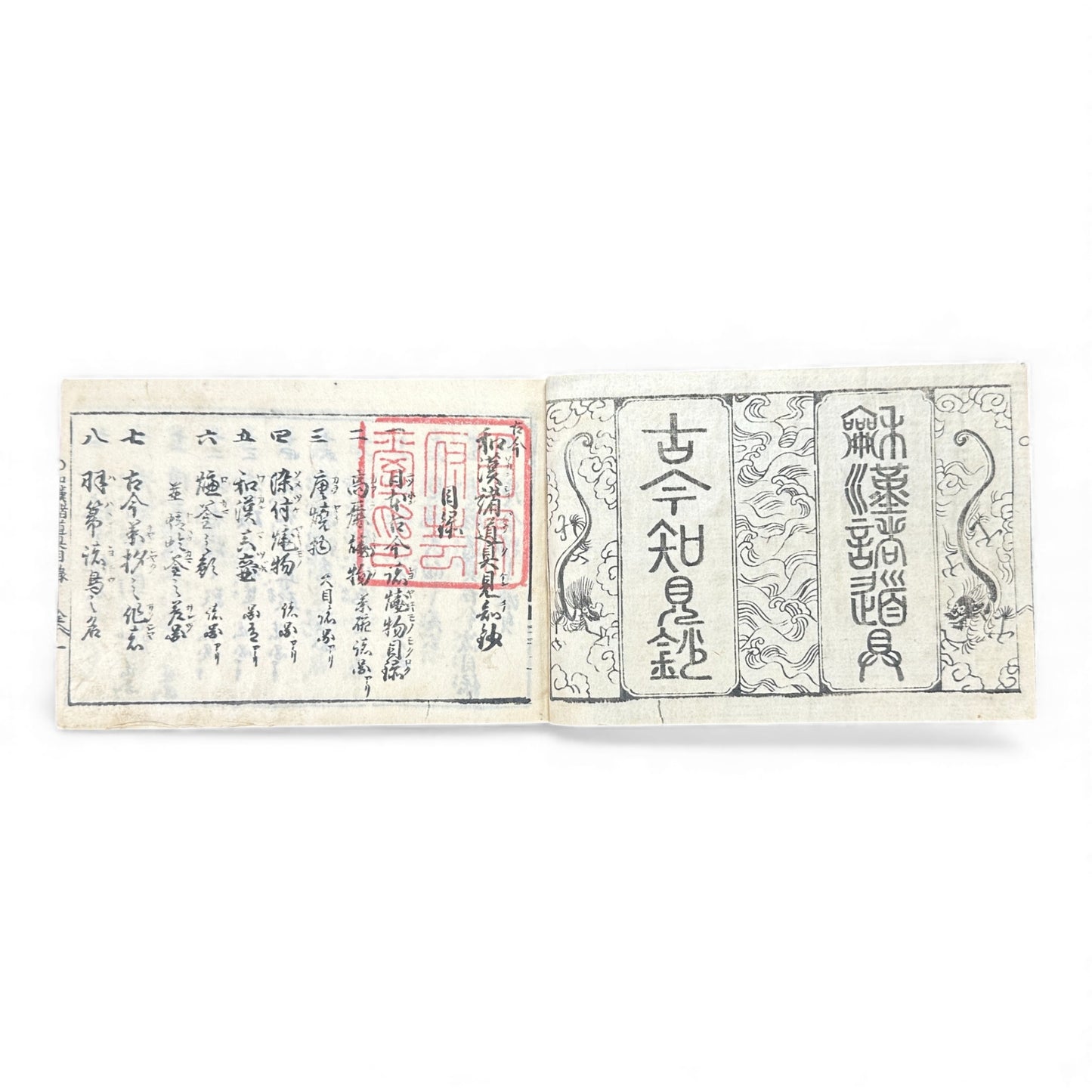 Edo-Period Illustrated Ceramics & Antiquities Manual – 古今知見録 (Kokon Chikenroku) – Woodblock-Printed Japanese Reference Book - B130