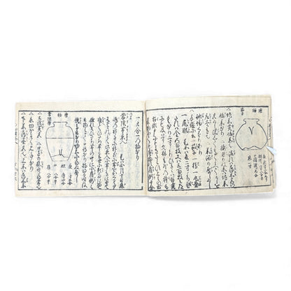 Edo-Period Illustrated Tea Jar & Ceramics Manual – 万宝全書 (Manpō Zensho) – Woodblock-Printed Japanese Antique Book- B131