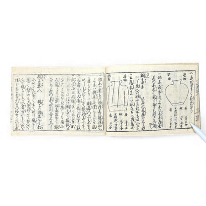 Edo-Period Illustrated Tea Jar & Ceramics Manual – 万宝全書 (Manpō Zensho) – Woodblock-Printed Japanese Antique Book- B131