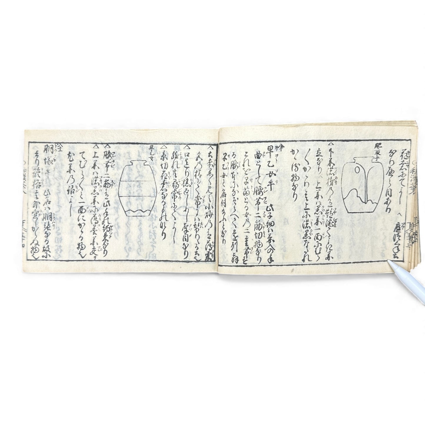 Edo-Period Illustrated Tea Jar & Ceramics Manual – 万宝全書 (Manpō Zensho) – Woodblock-Printed Japanese Antique Book- B131