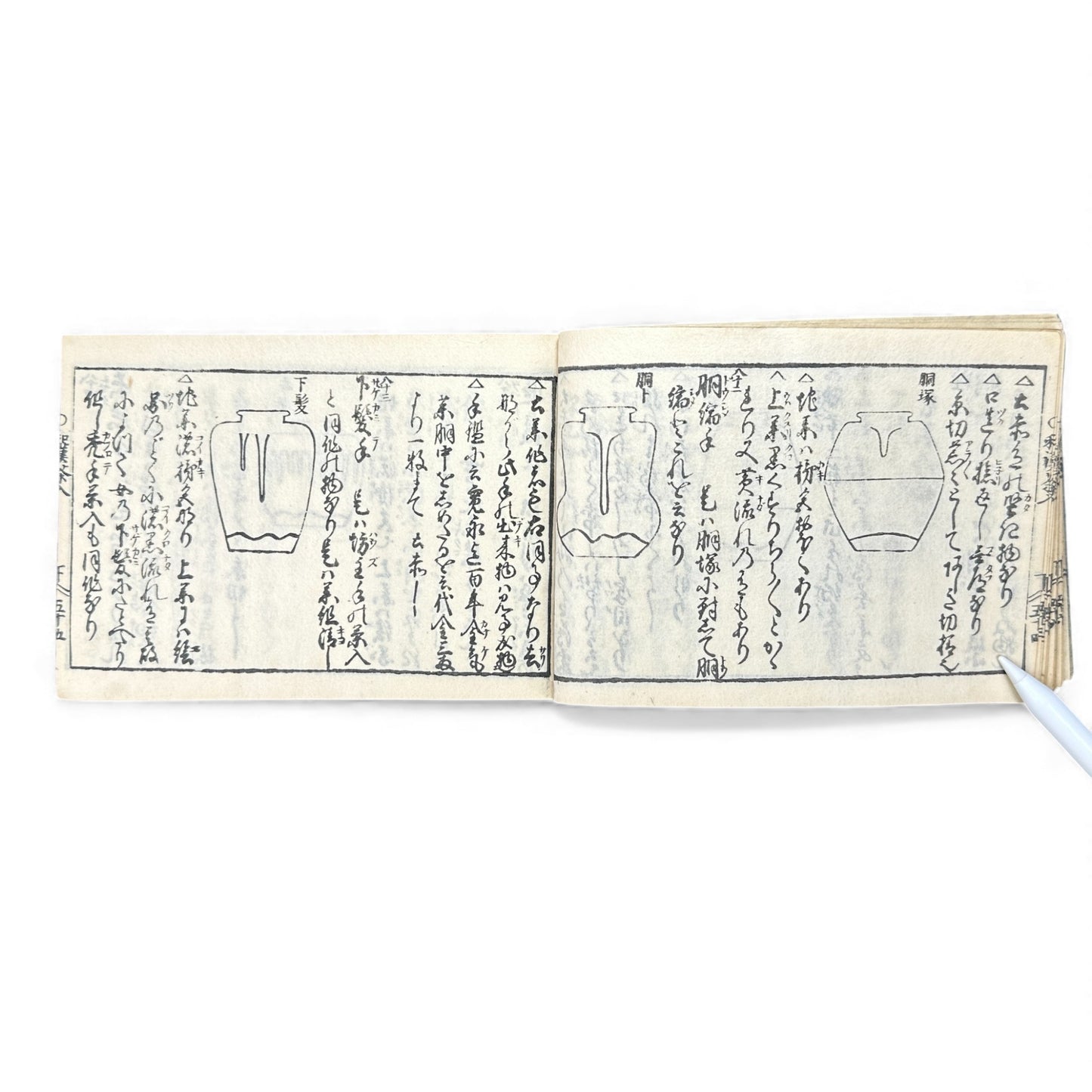 Edo-Period Illustrated Tea Jar & Ceramics Manual – 万宝全書 (Manpō Zensho) – Woodblock-Printed Japanese Antique Book- B131