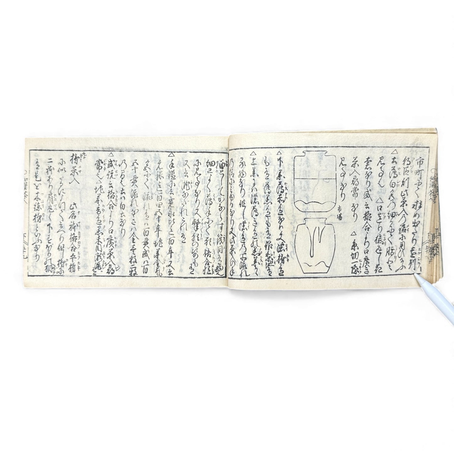 Edo-Period Illustrated Tea Jar & Ceramics Manual – 万宝全書 (Manpō Zensho) – Woodblock-Printed Japanese Antique Book- B131