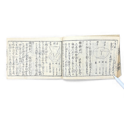 Edo-Period Illustrated Tea Jar & Ceramics Manual – 万宝全書 (Manpō Zensho) – Woodblock-Printed Japanese Antique Book- B131