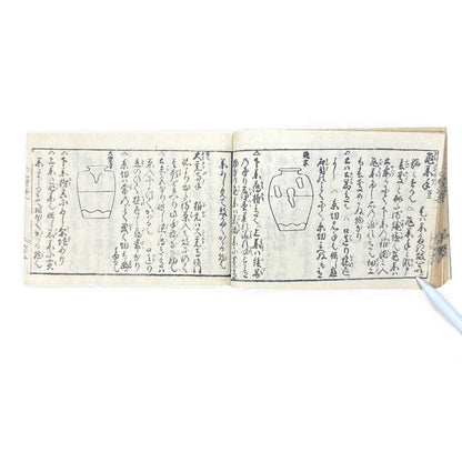Edo-Period Illustrated Tea Jar & Ceramics Manual – 万宝全書 (Manpō Zensho) – Woodblock-Printed Japanese Antique Book- B131