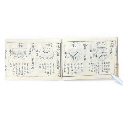 Edo-Period Tea Jar Identification Manual – 万宝全書 上巻  – Illustrated Woodblock-Printed Japanese Antique Book- B132