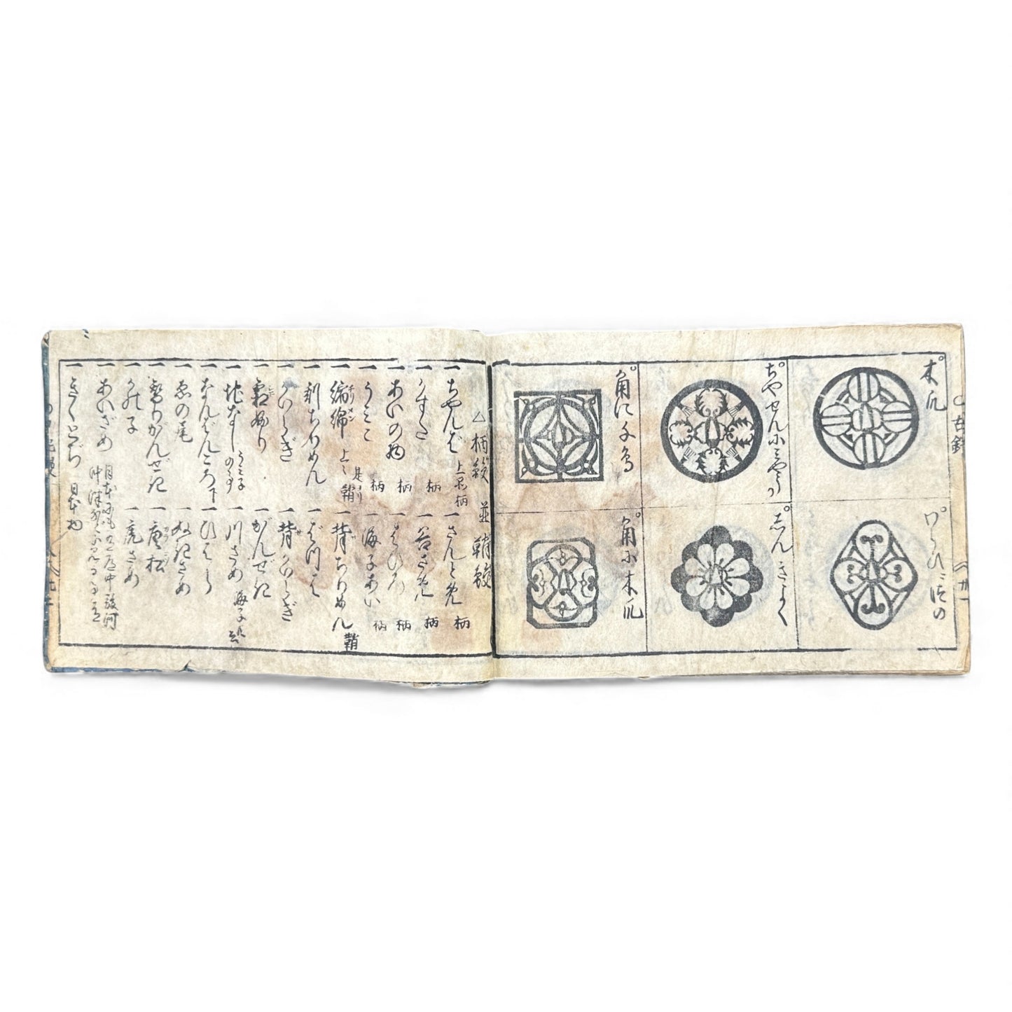Edo Period Japanese Woodblock Book – Metalwork & Crest Designs (Kamon) – Decorative Arts Encyclopedia – Rare Antique - B135