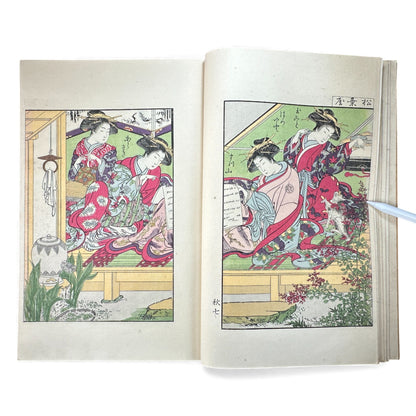 Antique Japanese Woodblock Print Book – Seirō Bijin Awase Kagami (青樓美人合姿鏡) – Taisho Bijin-ga Illustrated Album - B141