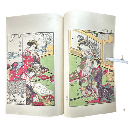 Antique Japanese Woodblock Print Book – Seirō Bijin Awase Kagami (青樓美人合姿鏡) – Taisho Bijin-ga Illustrated Album - B141