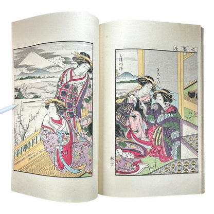 Antique Japanese Woodblock Print Book – Seirō Bijin Awase Kagami (青樓美人合姿鏡) – Taisho Bijin-ga Illustrated Album - B141