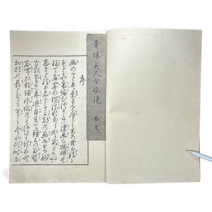 Antique Japanese Woodblock Print Book Taisho 1916 – Seirō Bijin Awase Kagami (青楼美人合姿鏡 春夏) – Spring & Summer Bijin-ga Album - B143