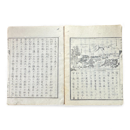 Meiji-Era Japanese Geography Book – Illustrated Maps & World Descriptions – Antique 19th Century Textbook - B154