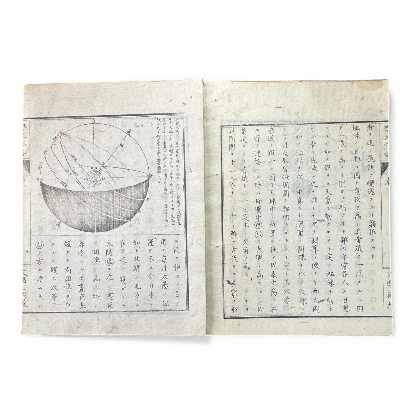 Yochi Shiryaku Volume 1 (1887) – Meiji Geography & Astronomy Textbook – World Maps & Diagrams - B156