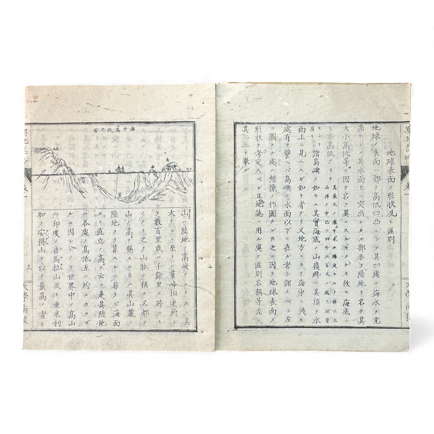 Yochi Shiryaku Volume 1 (1887) – Meiji Geography & Astronomy Textbook – World Maps & Diagrams - B156