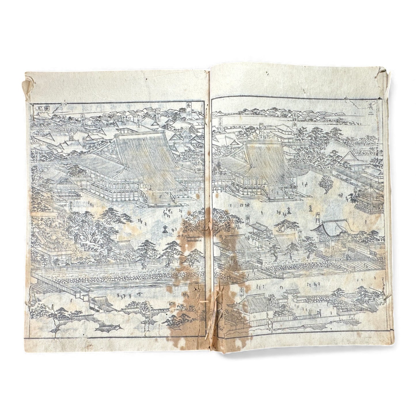 Nijūshihai Junpai Zue – Volume 1 Meiji Woodblock Book – 二十四輩順拝図会 巻— 越中越後 – Illustrated Buddhist Pilgrimage Guide (c.19th Century) - B157