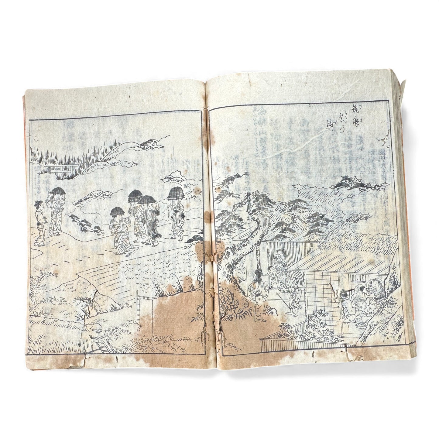 Nijūshihai Junpai Zue – Volume 1 Meiji Woodblock Book – 二十四輩順拝図会 巻— 越中越後 – Illustrated Buddhist Pilgrimage Guide (c.19th Century) - B157