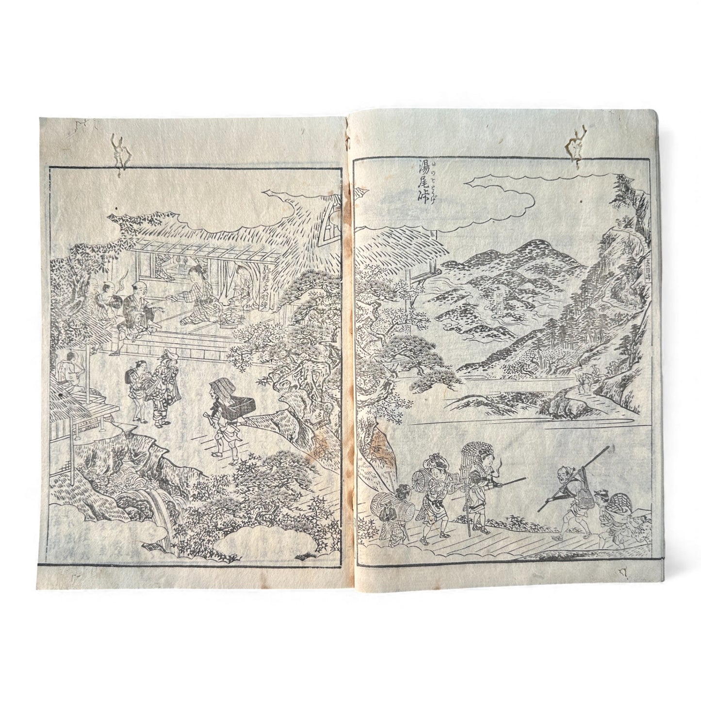 Nijūshihai Junpai Zue – Volume 2 Meiji Woodblock Book – 二十四輩順拝図会 巻二 越前加賀 – Illustrated Buddhist Pilgrimage Guide (c.19th Century) - B158