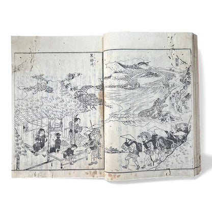 Nijūshihai Junpai Zue – Volume 3 Meiji Woodblock Book – 二十四輩順拝図会 巻三 越中越後 – Illustrated Buddhist Pilgrimage Guide (c.19th Century)- B159