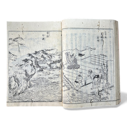 Nijūshihai Junpai Zue – Volume 3 Meiji Woodblock Book – 二十四輩順拝図会 巻三 越中越後 – Illustrated Buddhist Pilgrimage Guide (c.19th Century)- B159