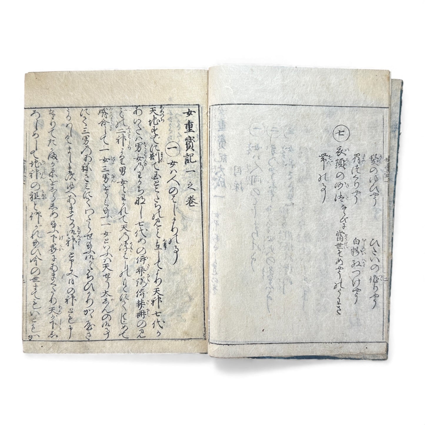 Edo Period Japanese Women’s Manual – Onna Chōhōki 女重宝記 – Volume 1 (一之巻) – Illustrated Woodblock Book -B168