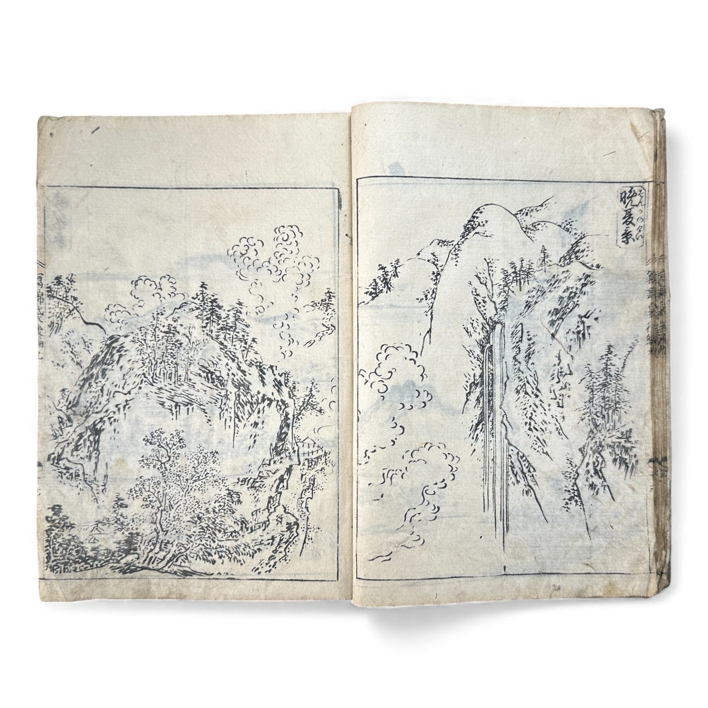 Meiji Period Japanese Woodblock Print Sketch Album — “Sekisuichō” (積翠帳), Landscapes by Genka (源華), Dated 1913 - B170
