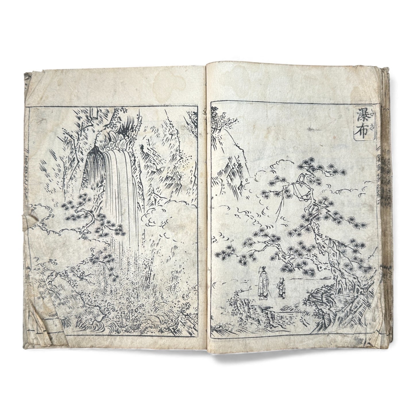 Meiji Period Japanese Woodblock Print Sketch Album — “Sekisuichō” (積翠帳), Landscapes by Genka (源華), Dated 1913 - B170