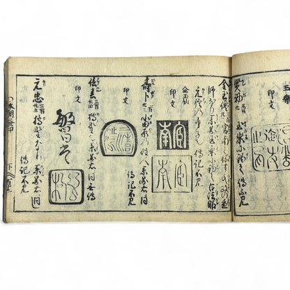 万寶全書 (Manpō Zensho) – Late Edo Japanese Woodblock Book – Calligraphy & Seal Art – Rare Antique - B20