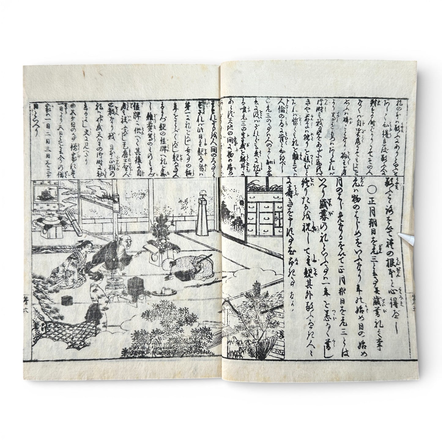 Late Edo to Early Meiji Japanese Illustrated Book – Daily Life, Customs & Narrative Scenes – Woodblock Print - B191