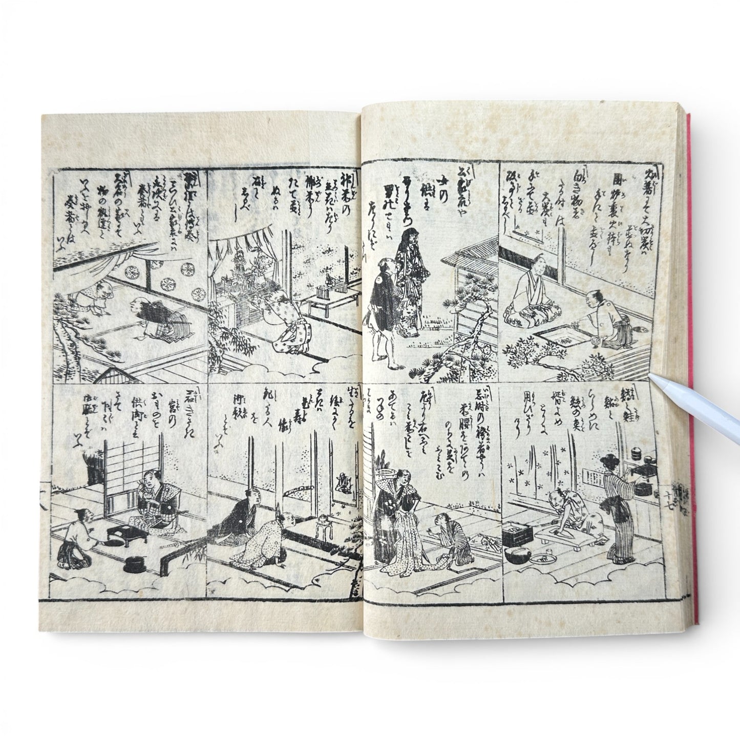 Late Edo to Early Meiji Japanese Illustrated Book – Daily Life, Customs & Narrative Scenes – Woodblock Print - B191