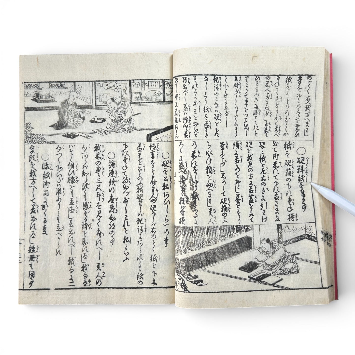Late Edo to Early Meiji Japanese Illustrated Book – Daily Life, Customs & Narrative Scenes – Woodblock Print - B191
