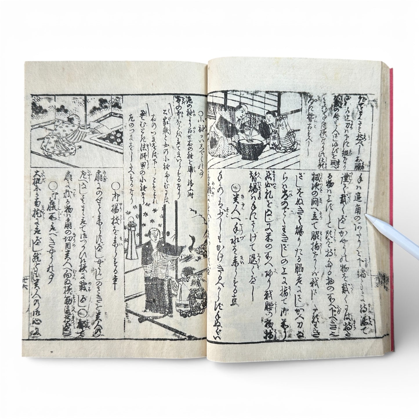 Late Edo to Early Meiji Japanese Illustrated Book – Daily Life, Customs & Narrative Scenes – Woodblock Print - B191