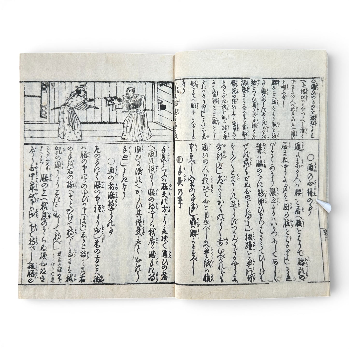 Late Edo to Early Meiji Japanese Woodblock Book – Illustrated Daily Life, Moral Tales & Practical Diagrams - B192