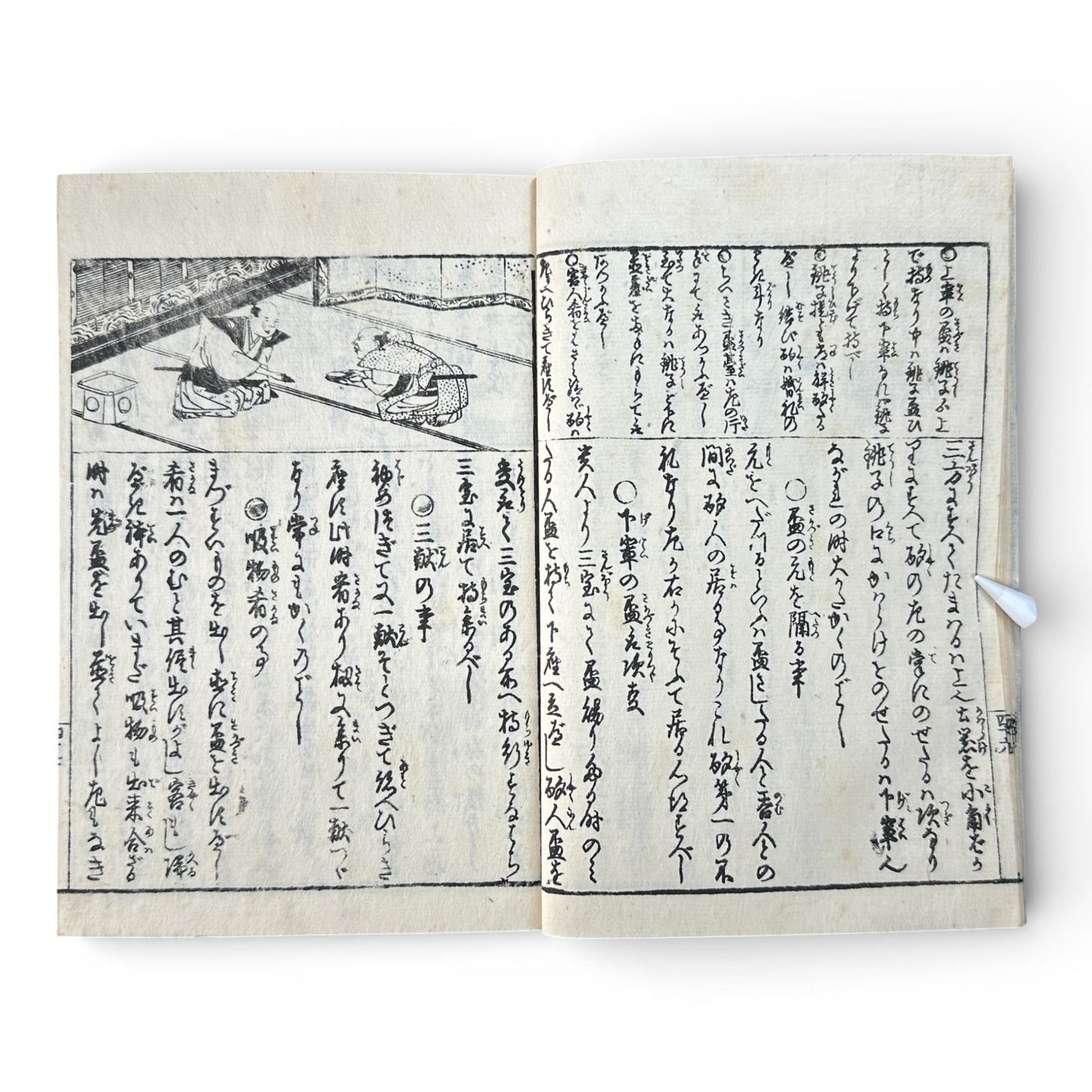 Late Edo to Early Meiji Japanese Woodblock Book – Illustrated Daily Life, Moral Tales & Practical Diagrams - B192