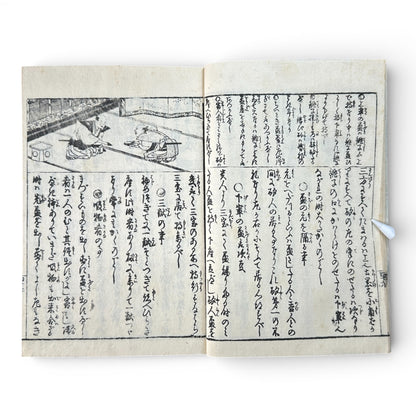 Late Edo to Early Meiji Japanese Woodblock Book – Illustrated Daily Life, Moral Tales & Practical Diagrams - B192