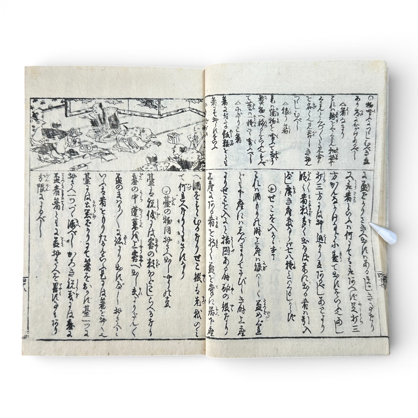Late Edo to Early Meiji Japanese Woodblock Book – Illustrated Daily Life, Moral Tales & Practical Diagrams - B192