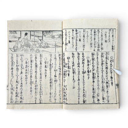 Late Edo to Early Meiji Japanese Woodblock Book – Illustrated Daily Life, Moral Tales & Practical Diagrams - B192