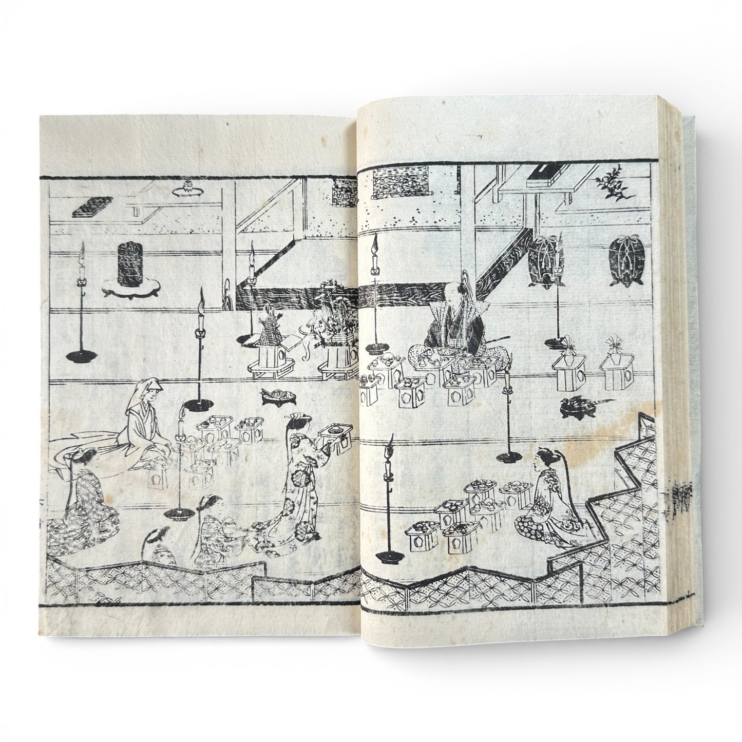 Late Edo to Early Meiji Japanese Woodblock Book – Illustrated Daily Life, Moral Tales & Practical Diagrams - B192