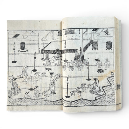 Late Edo to Early Meiji Japanese Woodblock Book – Illustrated Daily Life, Moral Tales & Practical Diagrams - B192