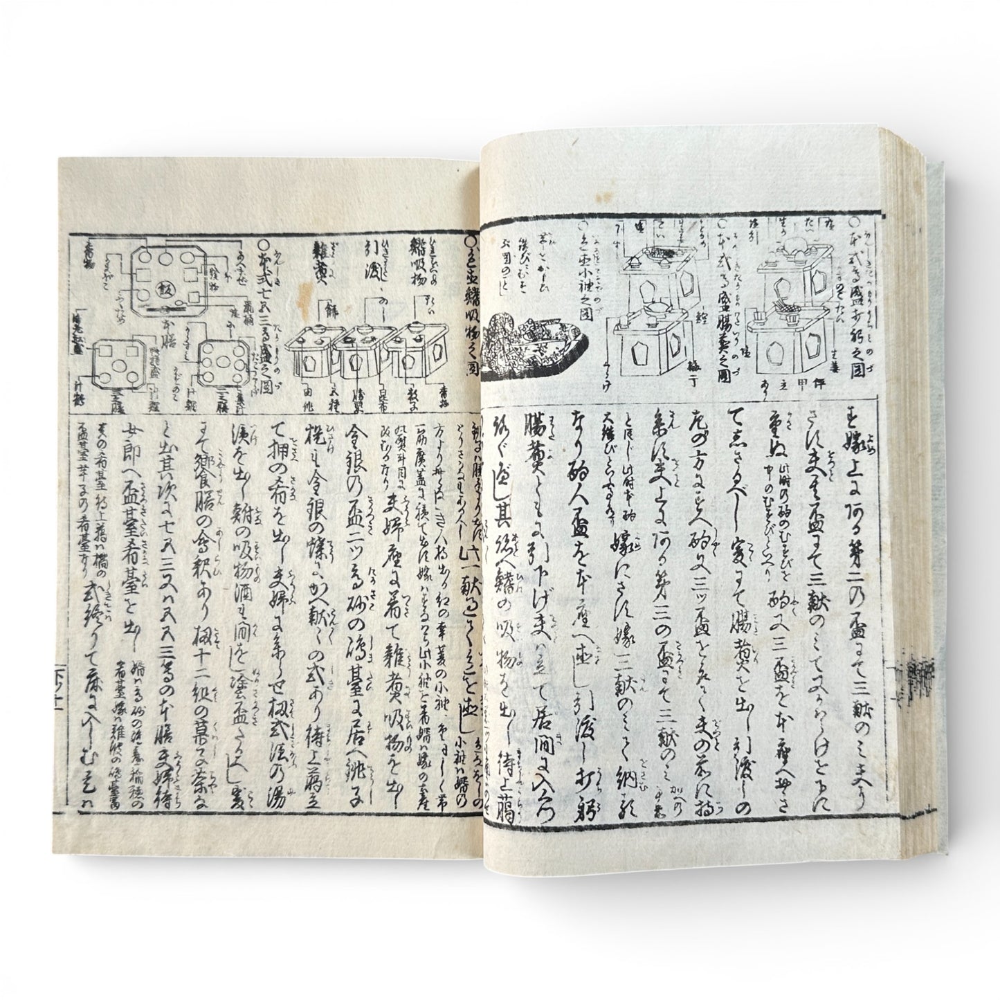 Late Edo to Early Meiji Japanese Woodblock Book – Illustrated Daily Life, Moral Tales & Practical Diagrams - B192