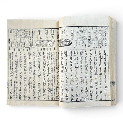 Late Edo to Early Meiji Japanese Woodblock Book – Illustrated Daily Life, Moral Tales & Practical Diagrams - B192