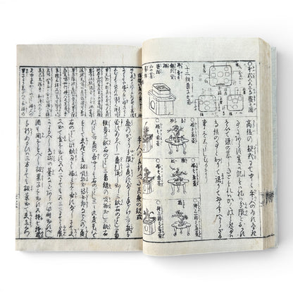 Late Edo to Early Meiji Japanese Woodblock Book – Illustrated Daily Life, Moral Tales & Practical Diagrams - B192