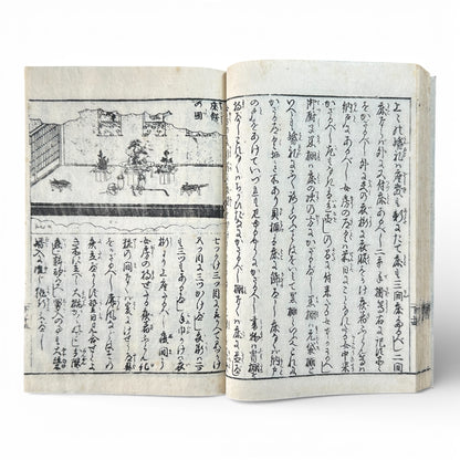Late Edo to Early Meiji Japanese Woodblock Book – Illustrated Daily Life, Moral Tales & Practical Diagrams - B192