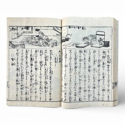 Late Edo to Early Meiji Japanese Woodblock Book – Illustrated Daily Life, Moral Tales & Practical Diagrams - B192