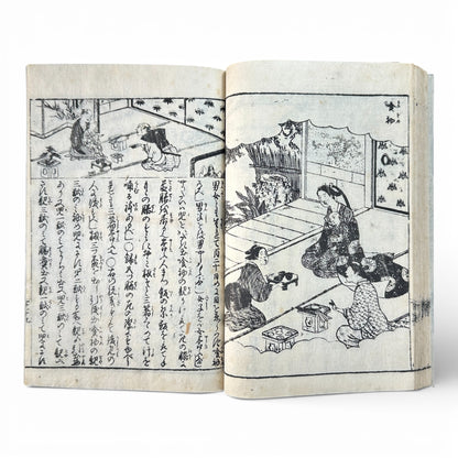 Late Edo to Early Meiji Japanese Woodblock Book – Illustrated Daily Life, Moral Tales & Practical Diagrams - B192