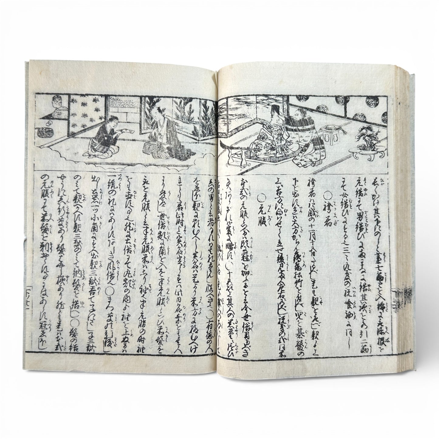 Late Edo to Early Meiji Japanese Woodblock Book – Illustrated Daily Life, Moral Tales & Practical Diagrams - B192