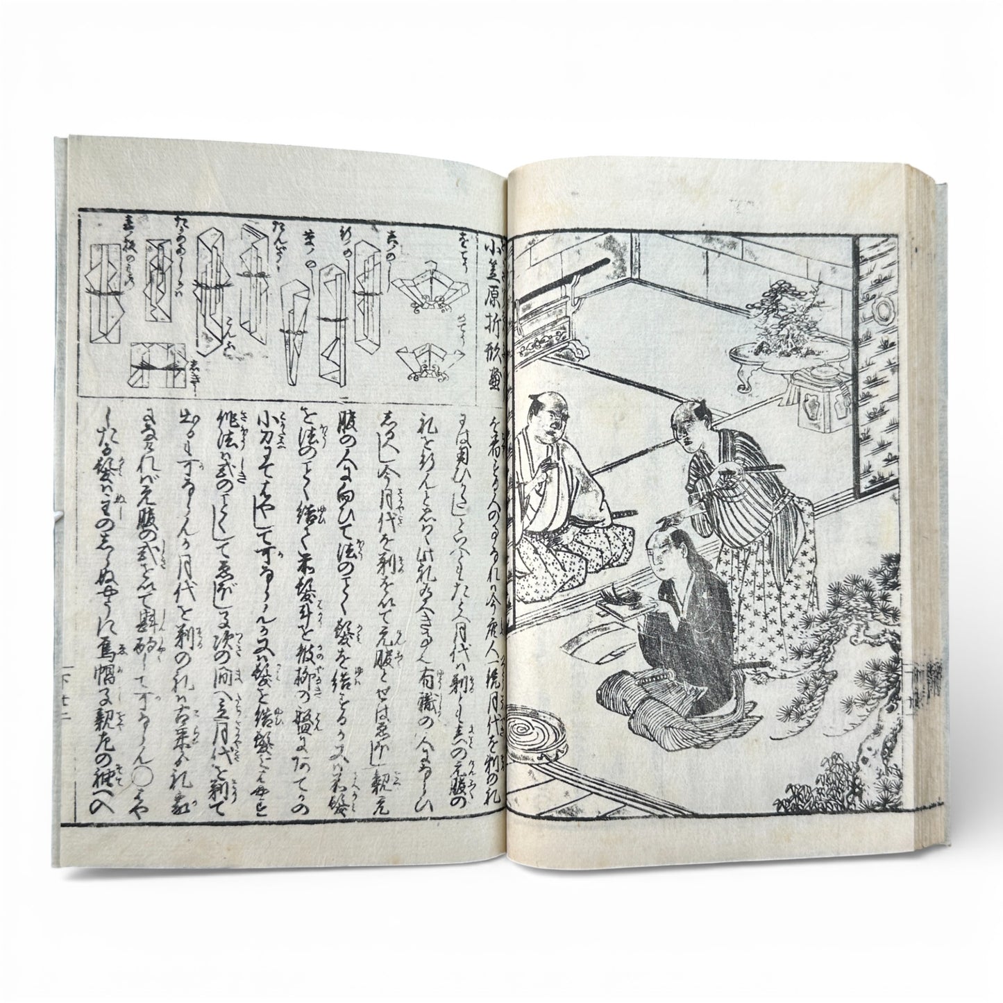Late Edo to Early Meiji Japanese Woodblock Book – Illustrated Daily Life, Moral Tales & Practical Diagrams - B192