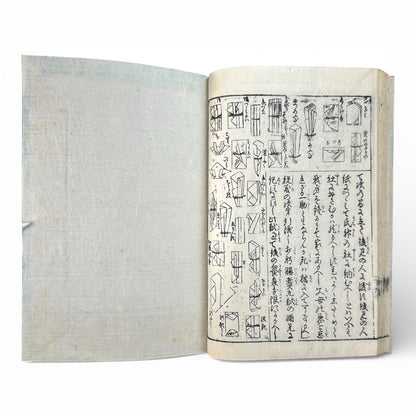 Late Edo to Early Meiji Japanese Woodblock Book – Illustrated Daily Life, Moral Tales & Practical Diagrams - B192