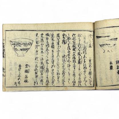 万寶全書 (Manpō Zensho) – Edo Period Japanese Woodblock Book – Illustrated Ceramics & Scholar Objects Reference – Rare Antique-B22