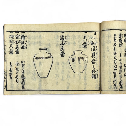 万寶全書 (Manpō Zensho) – Edo Period Japanese Woodblock Book – Illustrated Ceramics & Scholar Objects Reference – Rare Antique-B22