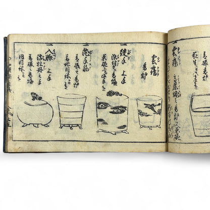 万寶全書 (Manpō Zensho) – Edo Period Japanese Woodblock Book – Illustrated Ceramics & Scholar Objects Reference – Rare Antique-B22